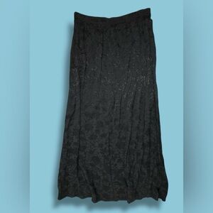 CP Shades Skirt Women Large Black Sausalito Crinkle Maxi Boho Lagenlook VTG